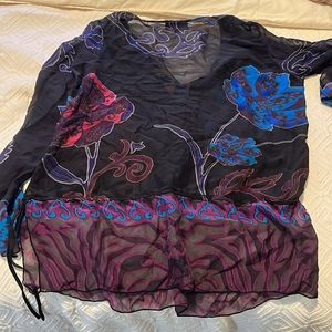 Hale Bob beaded peasant style Coverup Top